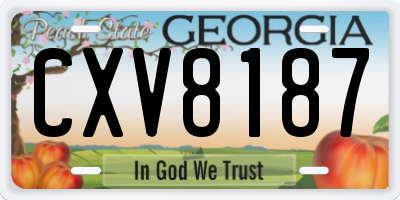 GA license plate CXV8187