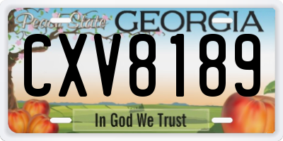 GA license plate CXV8189