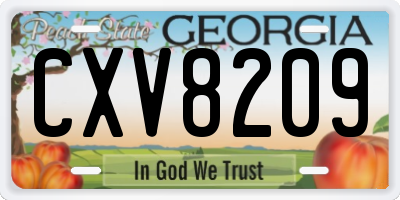 GA license plate CXV8209
