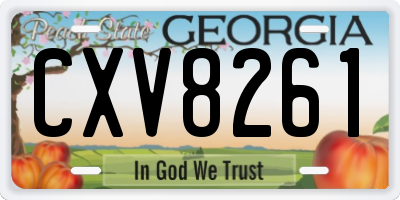 GA license plate CXV8261