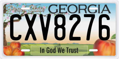 GA license plate CXV8276