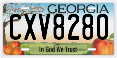 GA license plate CXV8280