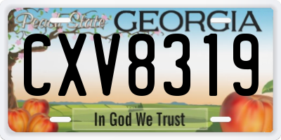 GA license plate CXV8319