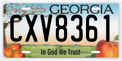 GA license plate CXV8361