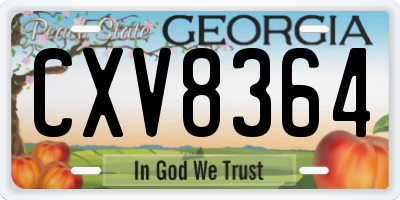 GA license plate CXV8364