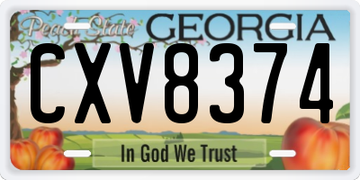 GA license plate CXV8374