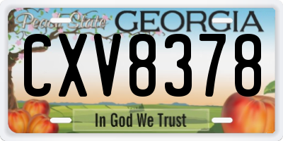GA license plate CXV8378