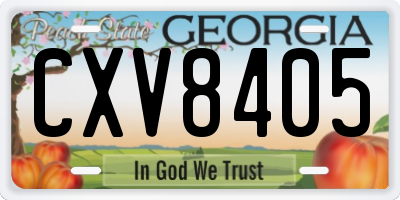GA license plate CXV8405