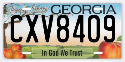 GA license plate CXV8409