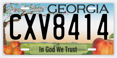 GA license plate CXV8414