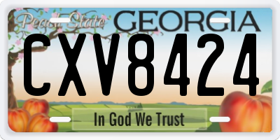 GA license plate CXV8424