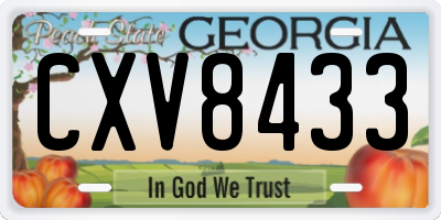 GA license plate CXV8433
