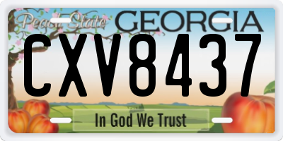 GA license plate CXV8437