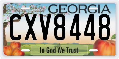 GA license plate CXV8448