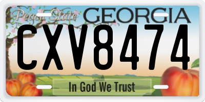 GA license plate CXV8474