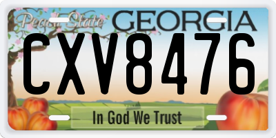 GA license plate CXV8476