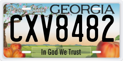GA license plate CXV8482