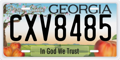 GA license plate CXV8485
