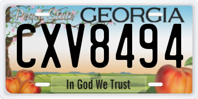GA license plate CXV8494