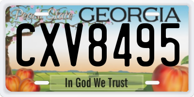 GA license plate CXV8495