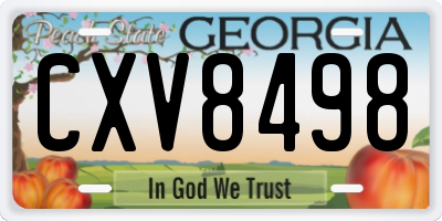 GA license plate CXV8498