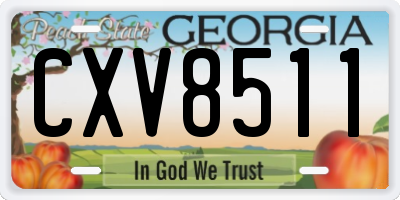 GA license plate CXV8511