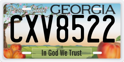 GA license plate CXV8522