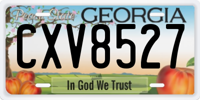 GA license plate CXV8527