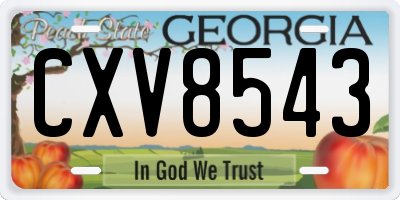 GA license plate CXV8543