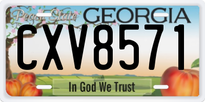 GA license plate CXV8571