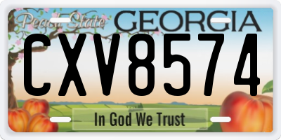 GA license plate CXV8574