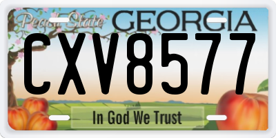 GA license plate CXV8577