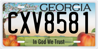GA license plate CXV8581