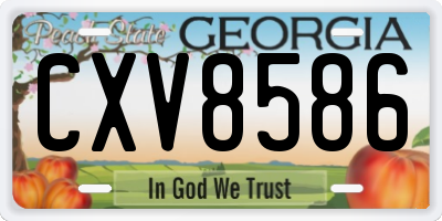 GA license plate CXV8586