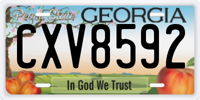GA license plate CXV8592