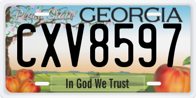 GA license plate CXV8597