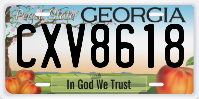 GA license plate CXV8618