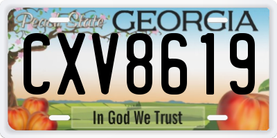 GA license plate CXV8619