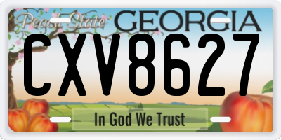 GA license plate CXV8627