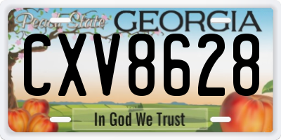 GA license plate CXV8628