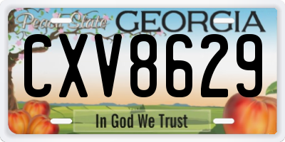 GA license plate CXV8629
