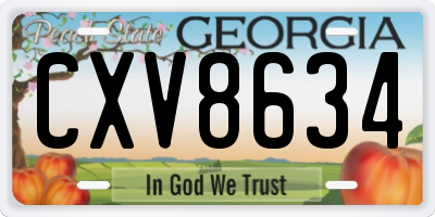 GA license plate CXV8634