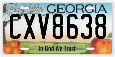 GA license plate CXV8638