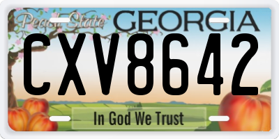 GA license plate CXV8642