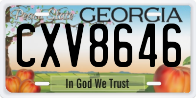 GA license plate CXV8646