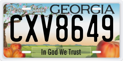GA license plate CXV8649