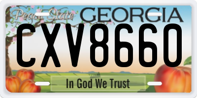 GA license plate CXV8660