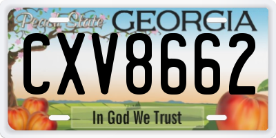 GA license plate CXV8662