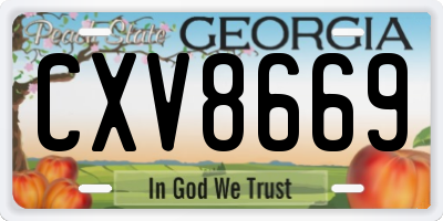 GA license plate CXV8669