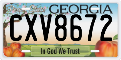 GA license plate CXV8672